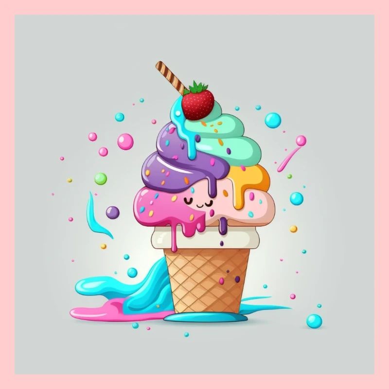 Cornet de Glace style cartoon