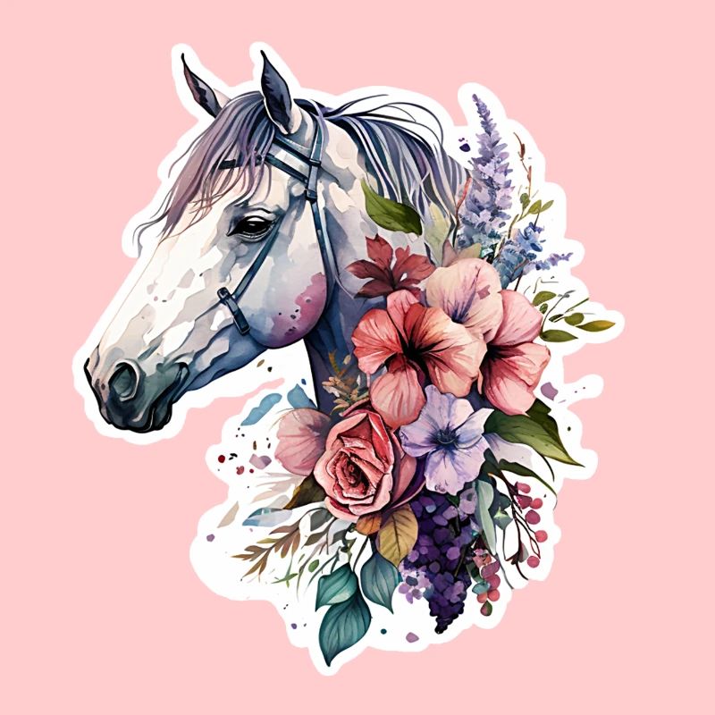 Pferd Boho Blumen Design