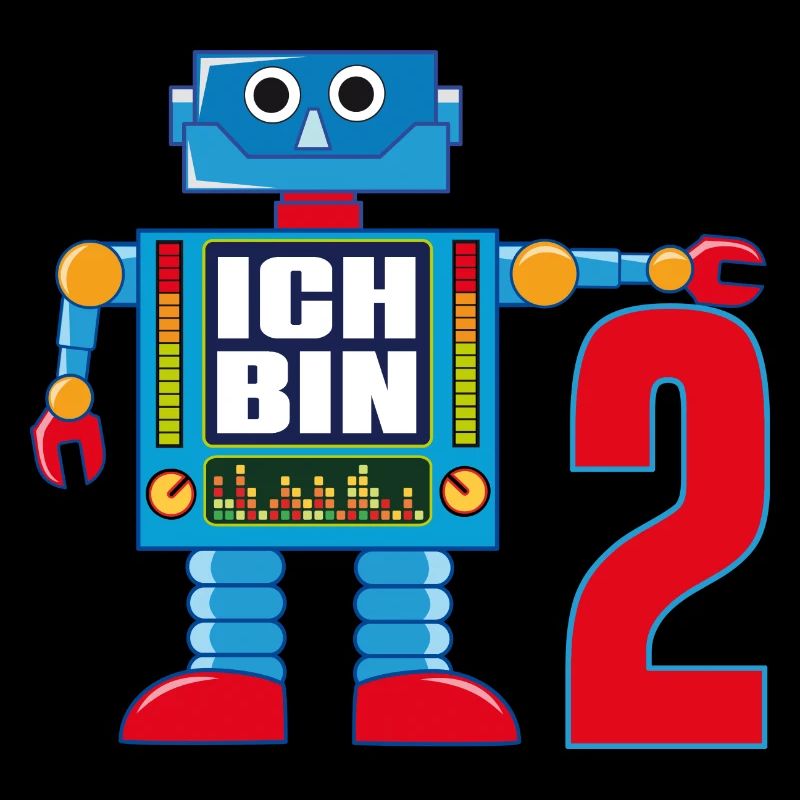 Ich bin 2 Jahre lustiger Roboter