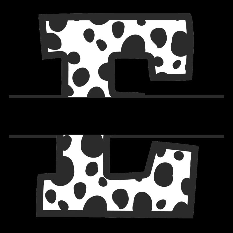 Buchstabe e benutzerdefiniertes Kuhmuster