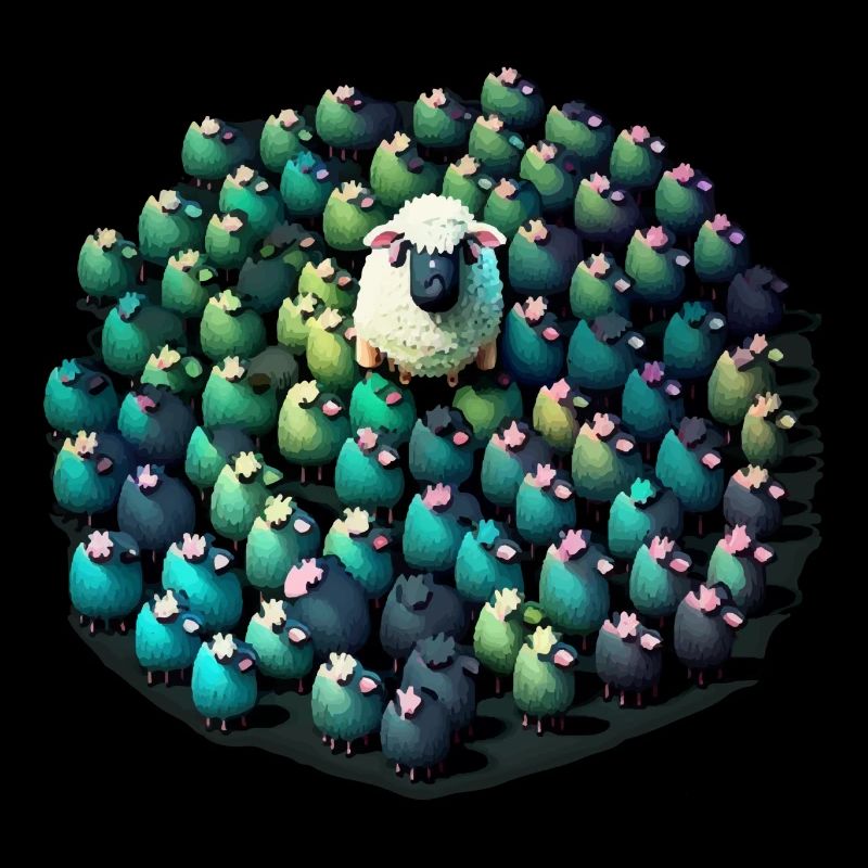 The flock of sheep