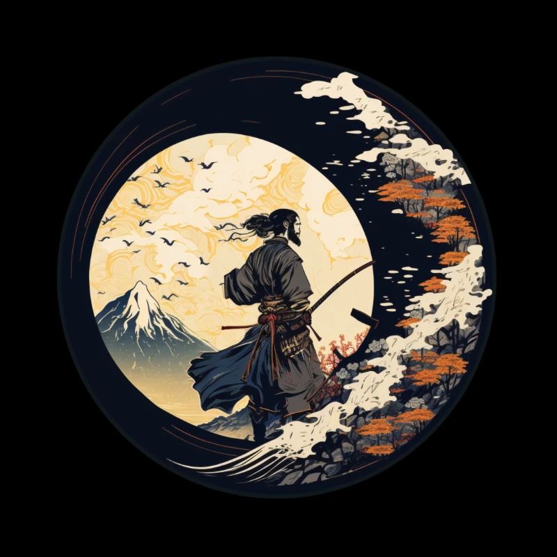 Nr. 15 : Japanischer Kunst-Samurai-Kämpfer Ukiyo_e Stil