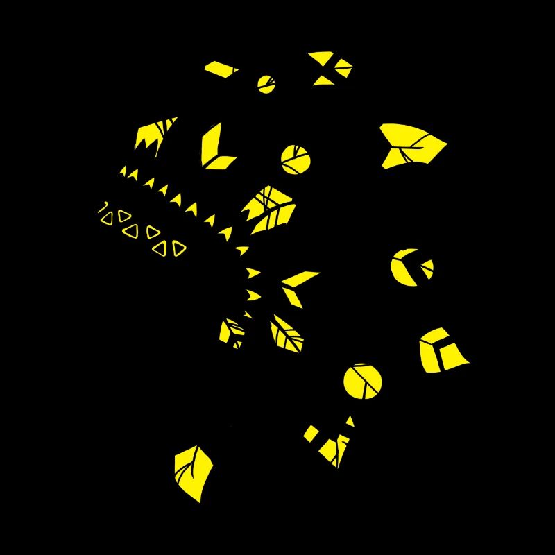 crâne avec coiffe indienne noir et jaune