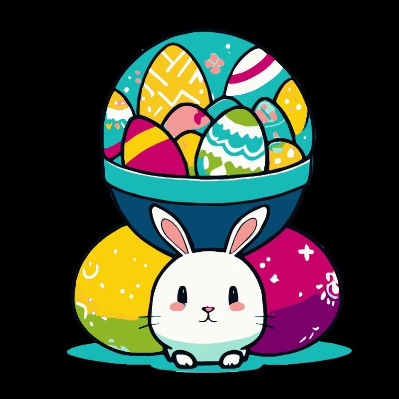 Osterhasen Ei mit Eierkorb