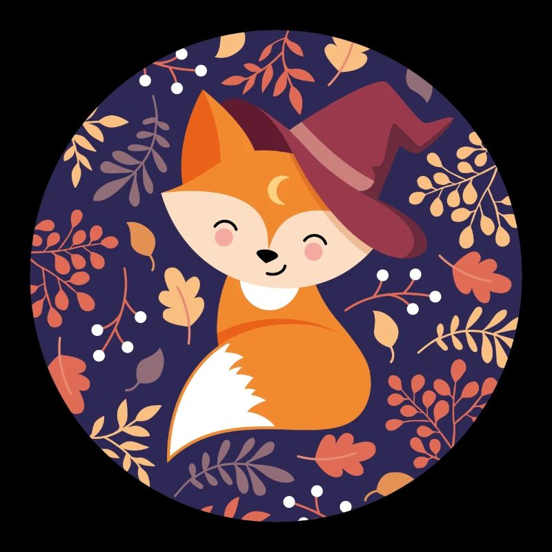 Fox with autumn pattern