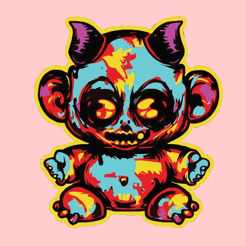 Horror Scary Bear Halloween Devilish Hugs