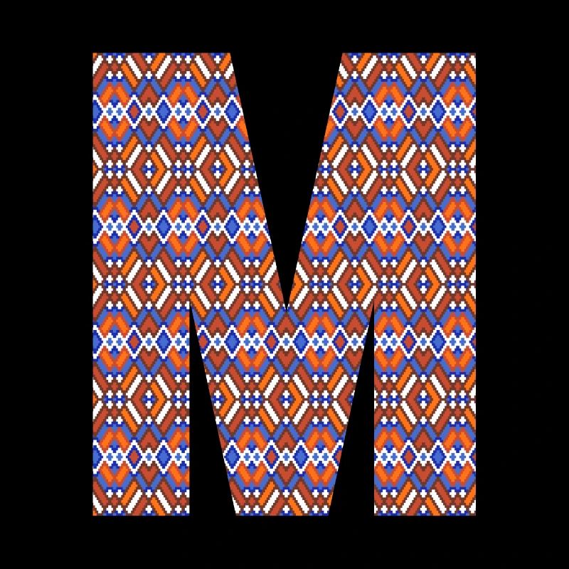 Monogramm Buchstabe M - geometrisches Muster