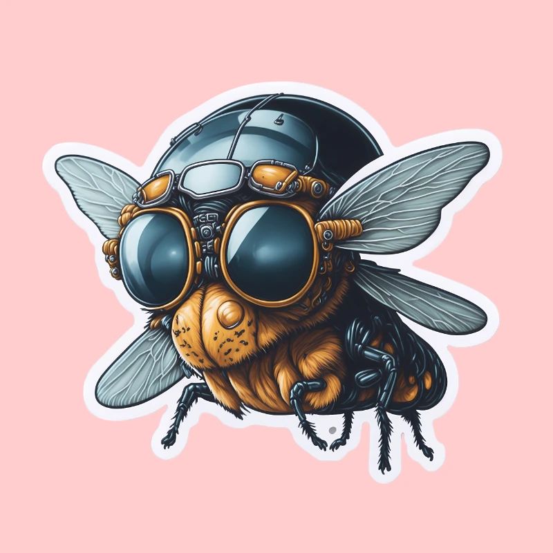 Lustig Fliege mit Pilotenbrille