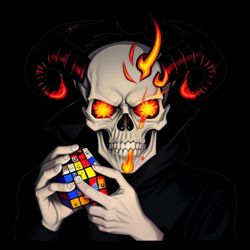 Horned skull | Solving his cursed puzzle cube