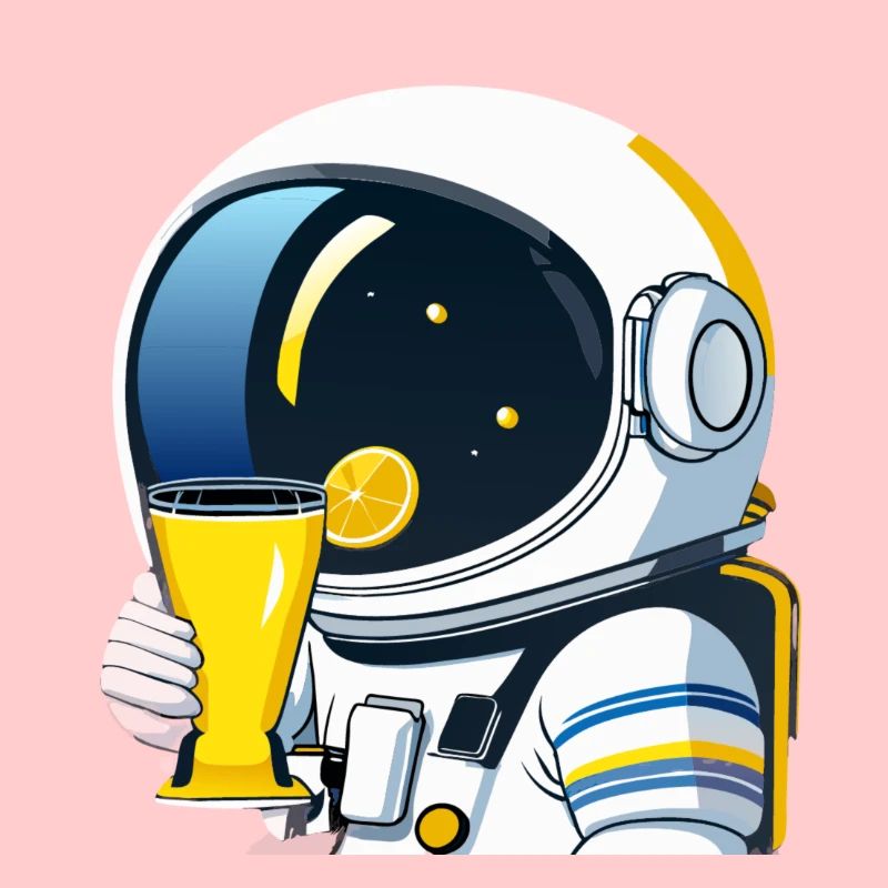 astronaut drinks lemon tea