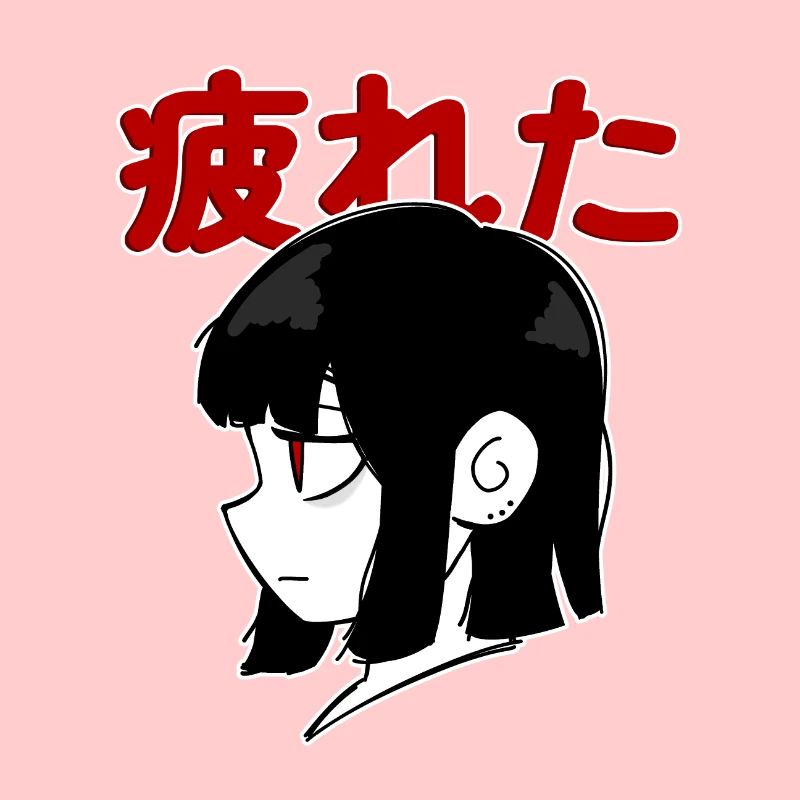 Fille d’anime fatiguée
