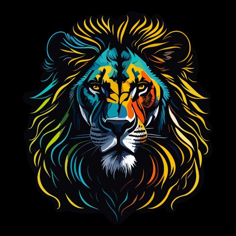 Lion peint