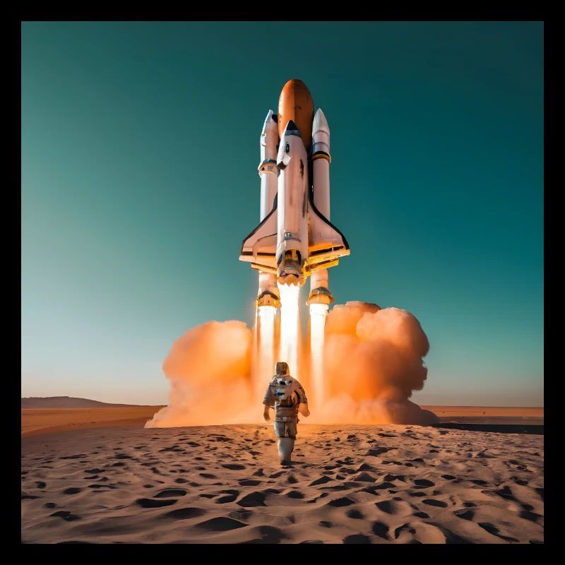 astronaute avec fusée
