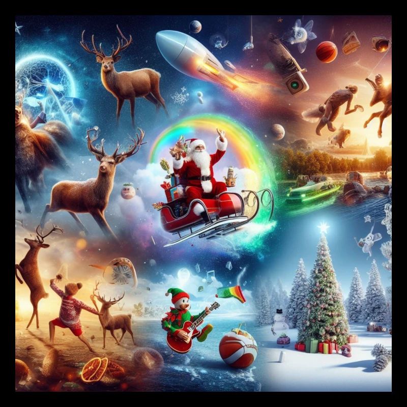 Weihnachtsmitternachtsmesse Geschenke Weihnachtsbaum Weihnachtsmann