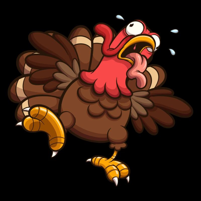 Dinde effrayée engloutissant