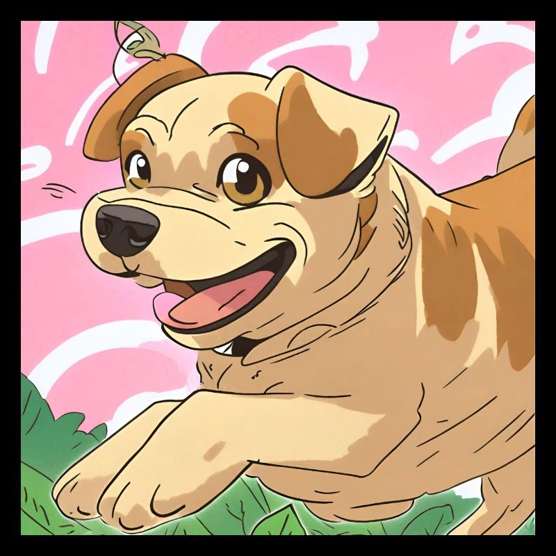 Chien d’anime joyeux
