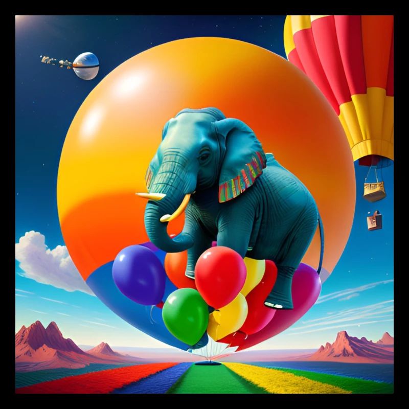 Magischer Elefant mit Ballons