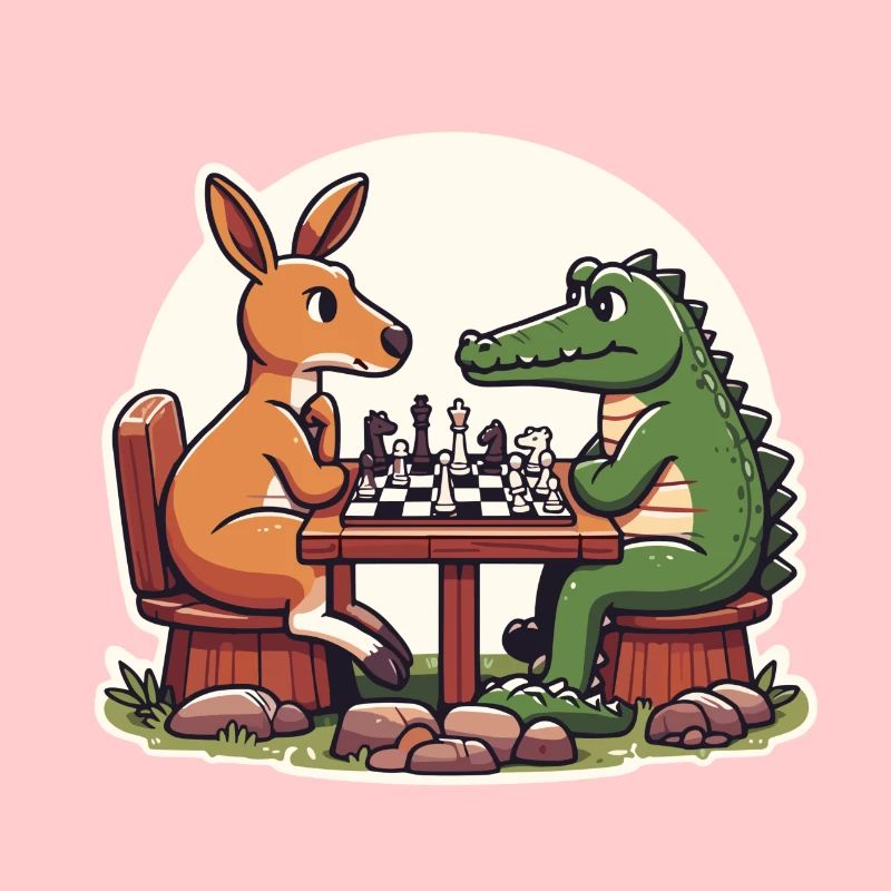 Känguru vs. Krokodil: Ein lustiges Schachdesign