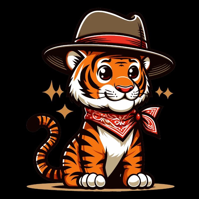 Tigerjunge mit Hut