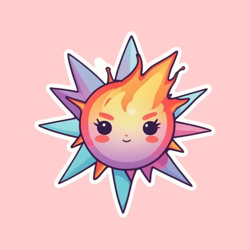 Boule de feu effrontée et dure sur une étoile de cristal