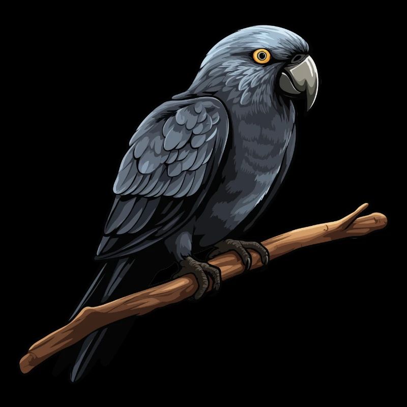 Parrot Macaw Black