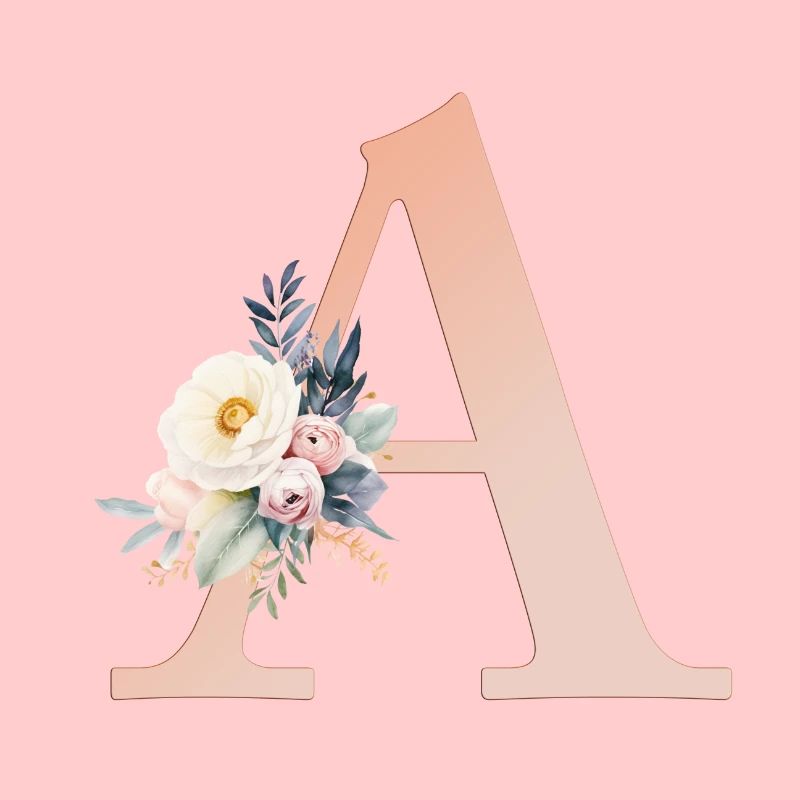 A Monogramm , Floral, Boho