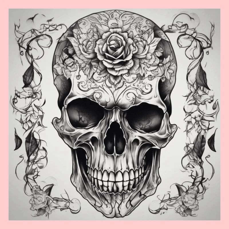 Skull with rose