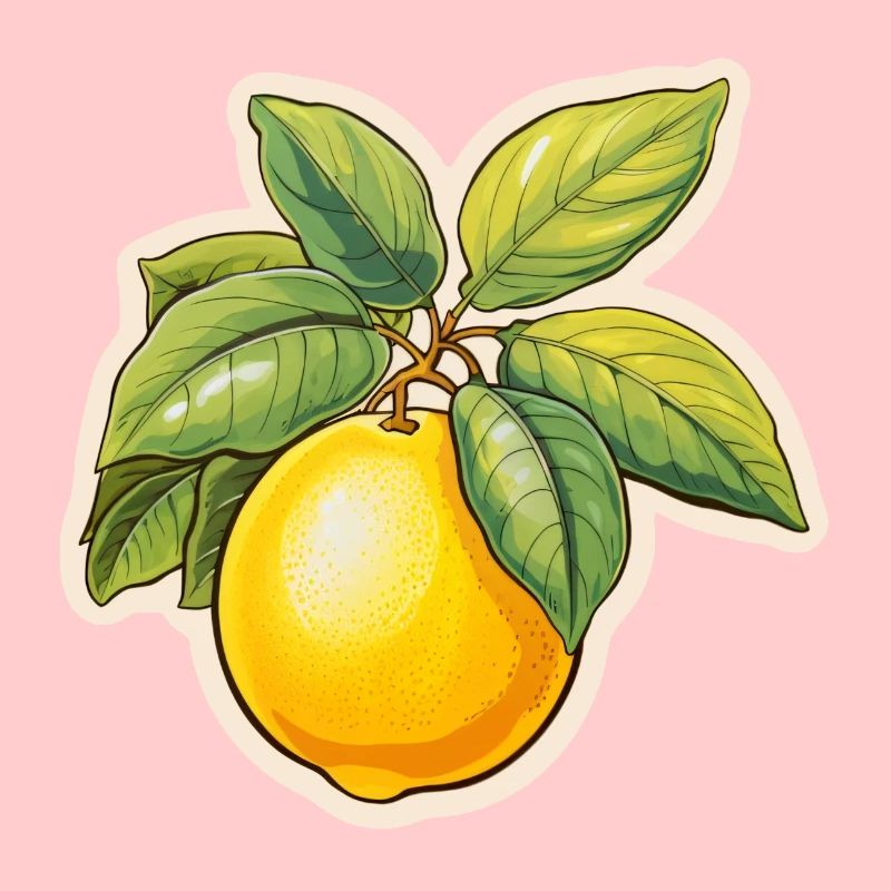 Citron avec feuille