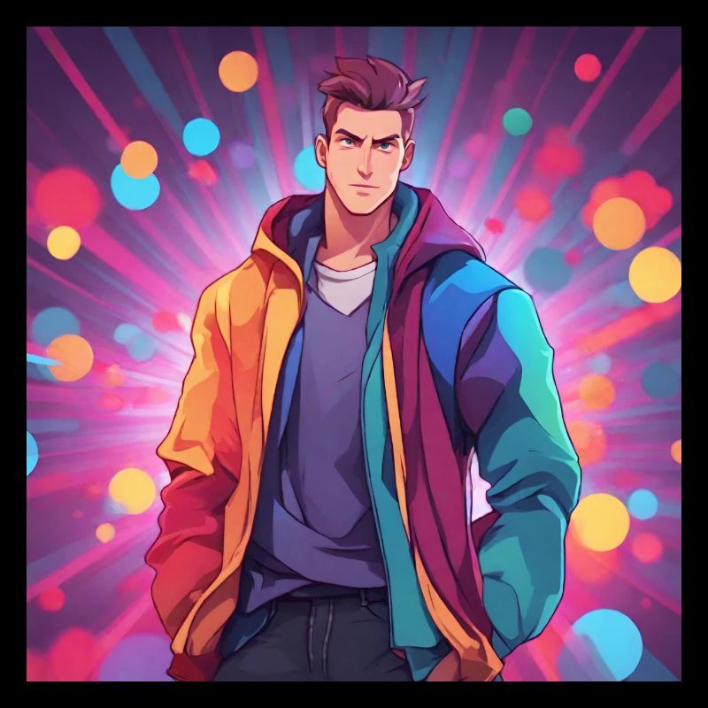 Bunter Anime-Junge