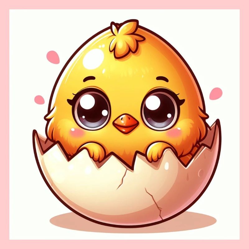 Sweet chick hatches from an egg