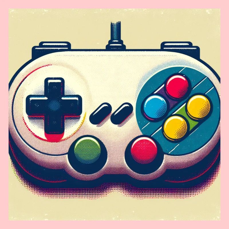 Retro Gamepad in Risographie