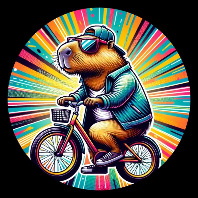 Capybara cool sur le vélo