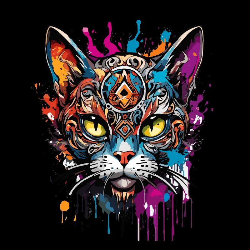 Tattoo / Tier / Kunst / cool / Comic / Katze