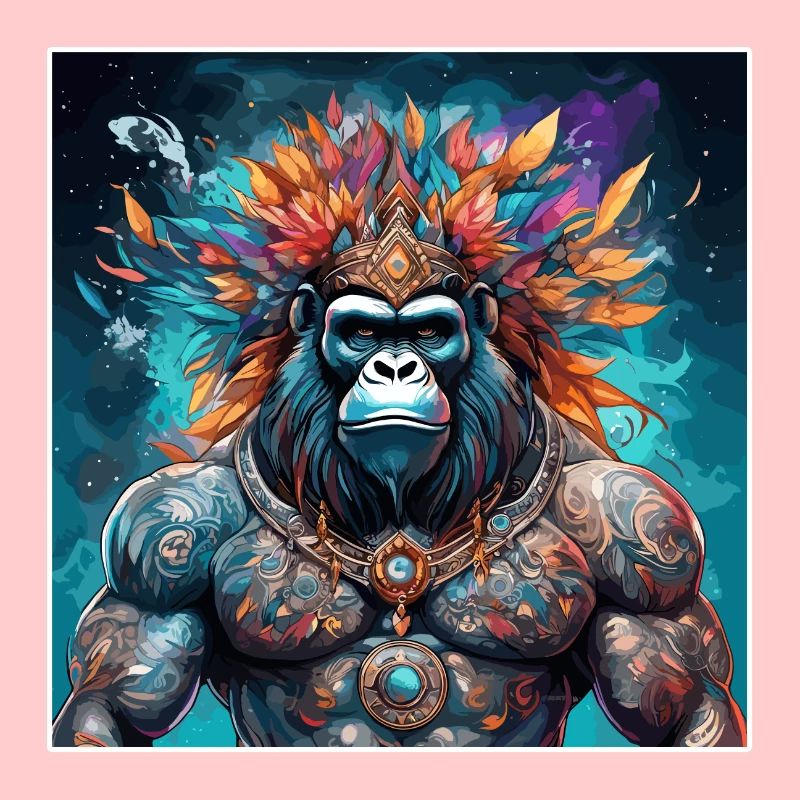Tattoo / Tier / Kunst / cool / Comic / Gorilla