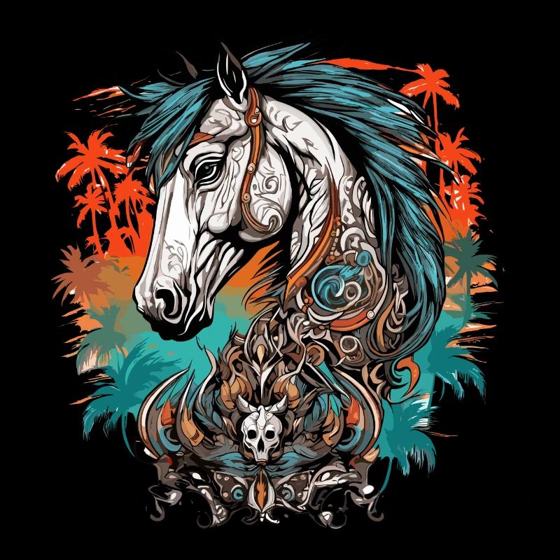 Tattoo / Tier / Kunst / cool / Comic / Pferd