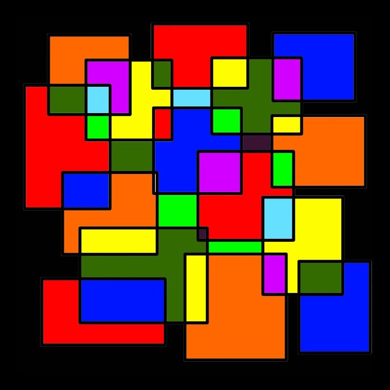 Intersecting colored squares