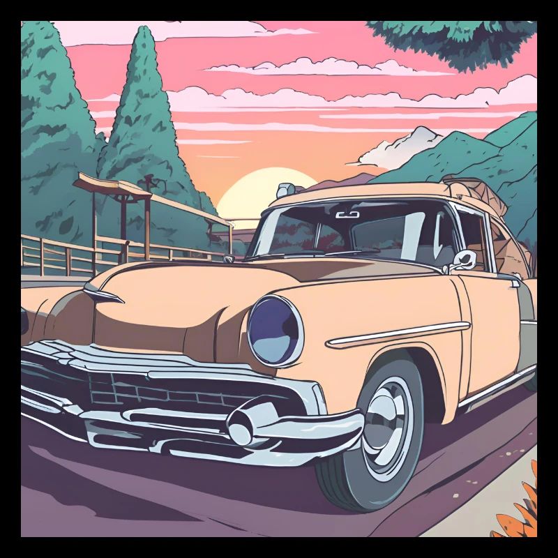 Road trip en voiture classique