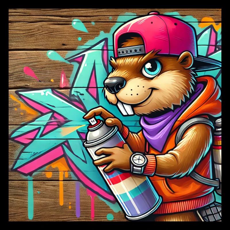 Peinture graffiti castor