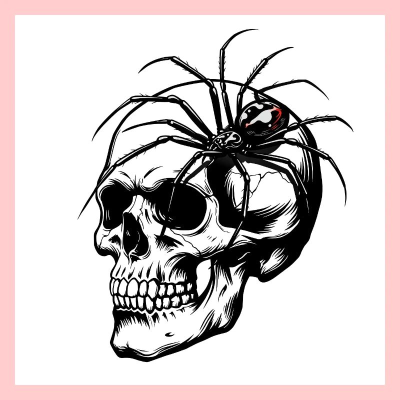 Crâne et araignée – Toile de la mort