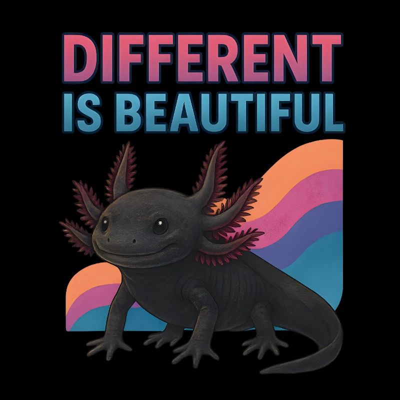 Cute Axolotl Message - Different is Beautiful