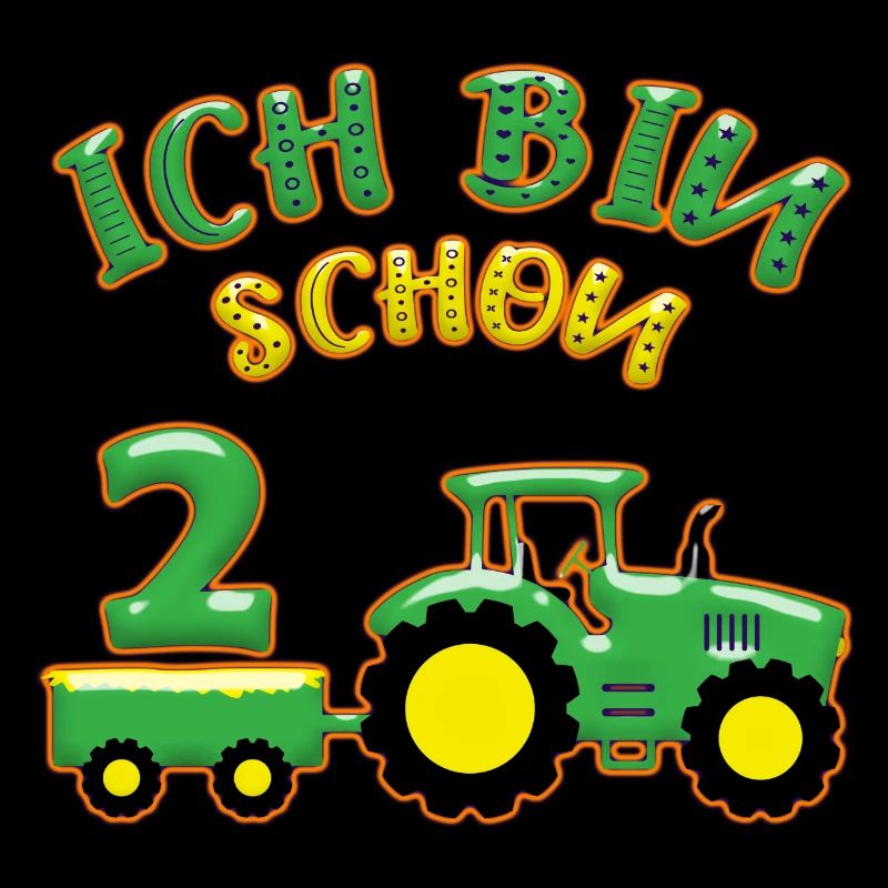 2 Jahre alt 2 Geburtstag Traktor Ich bin schon 2