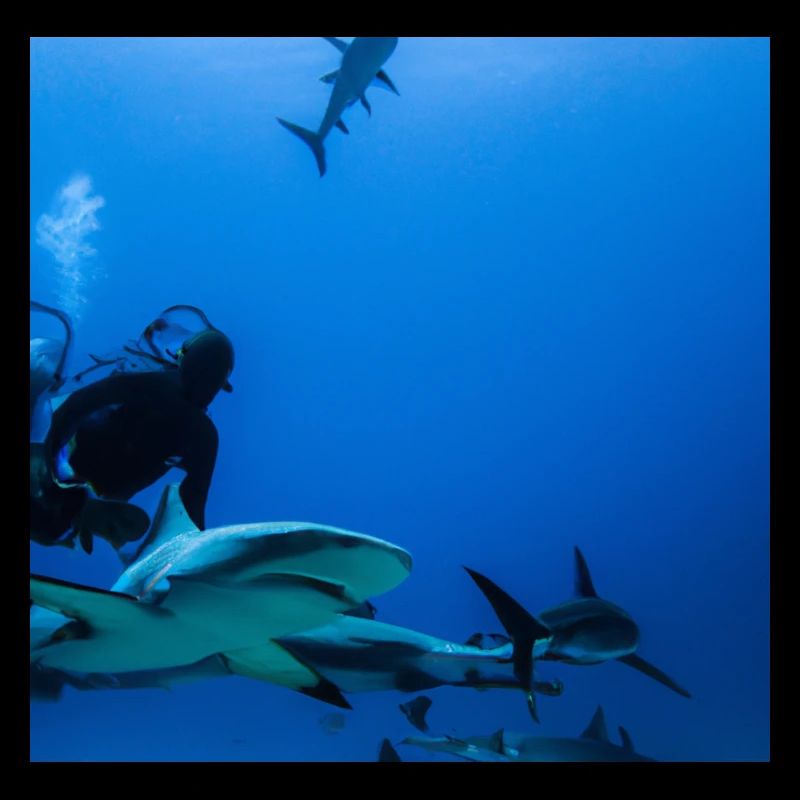 Plongeurs avec des requins