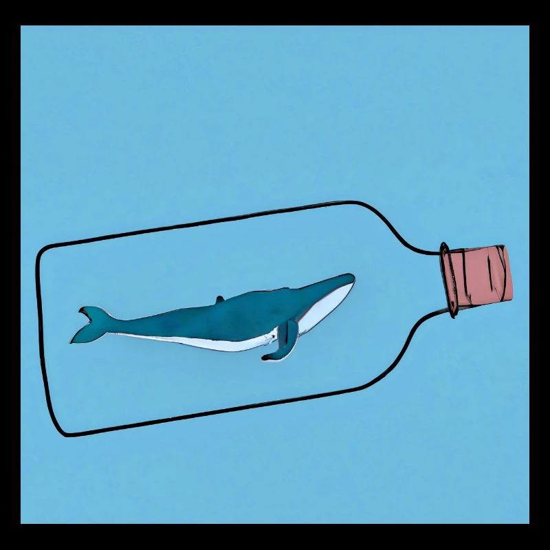 Flaschenpost, Wal-Illustration, Statement