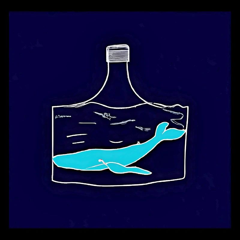 Flaschenpost, Wal-Illustration, Statement