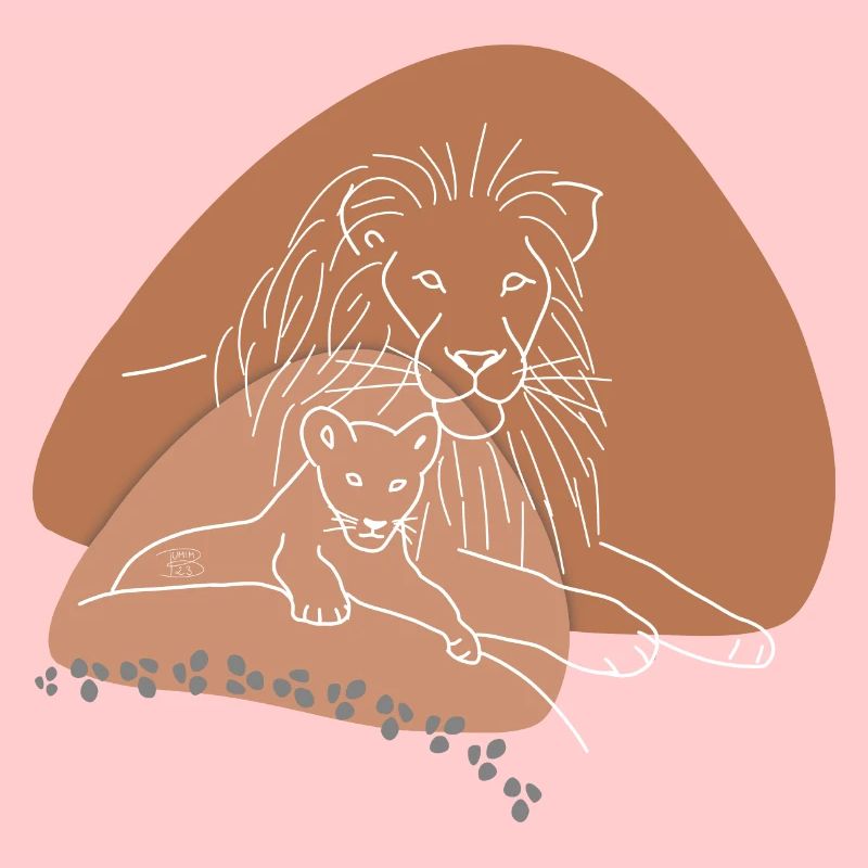 « Lion », design de ligne boho, série « Big 5 »