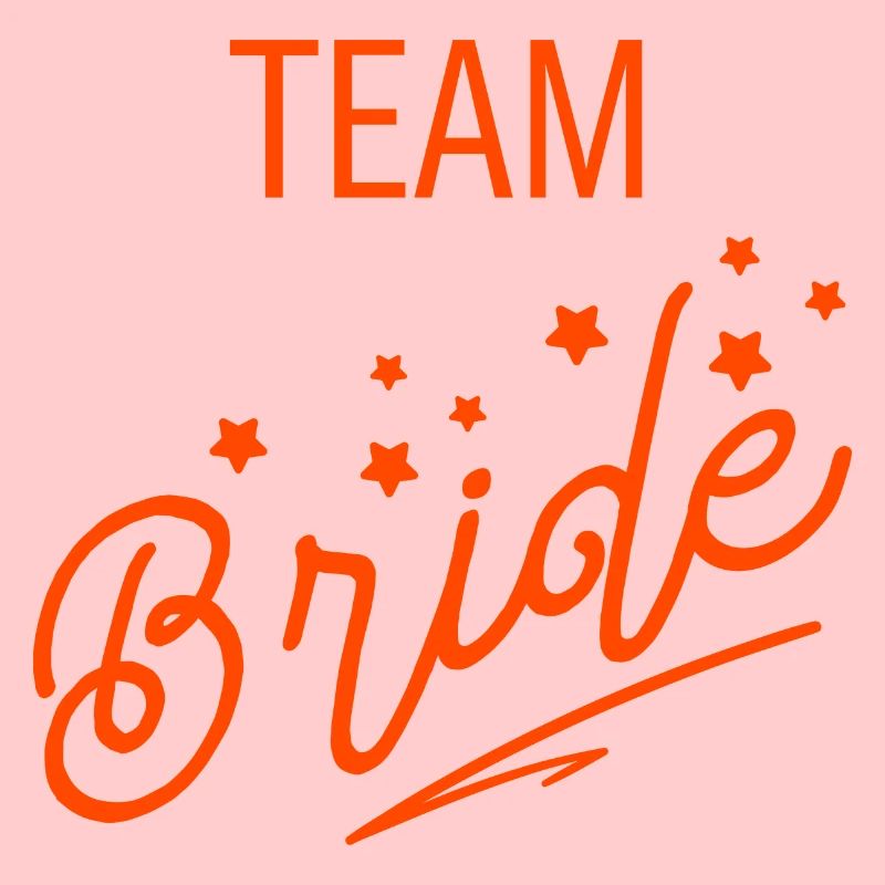 Team Braut Orange Hochzeit Bachelorette Handgeschrieben