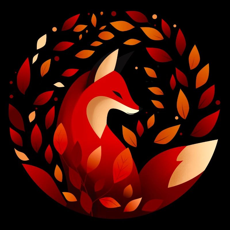Fuchs und Herbstblätter