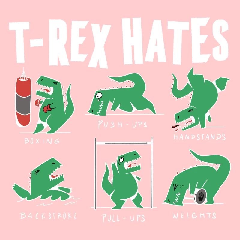 Lustiges T Rex Hates Boxing, Push UP, Pull ups