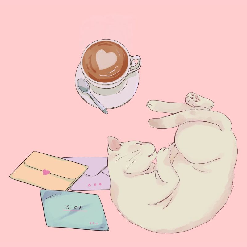 Cat and coffee