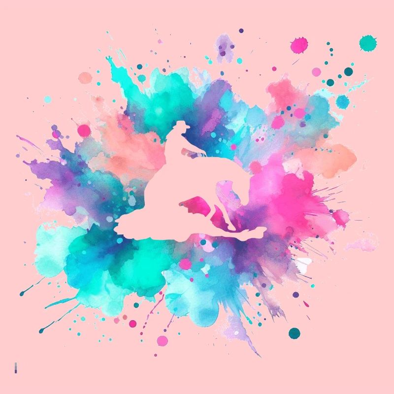 Farbkleckser mit Sliding Stop Silhouette